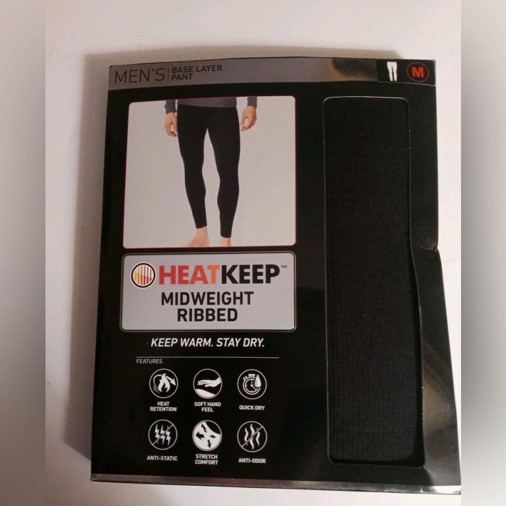 New Mens size Medium new black thermal